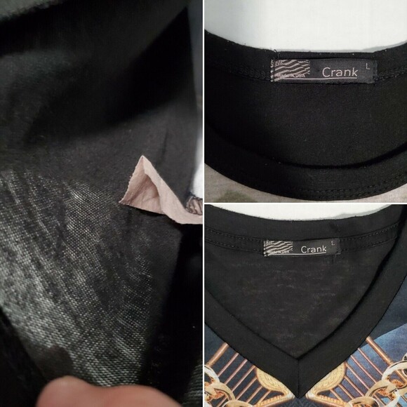 Crank T-shirt Made in USA King Tut Time V-Neck Creation of Adam Sz L Set of 2 - Picture 12 of 12